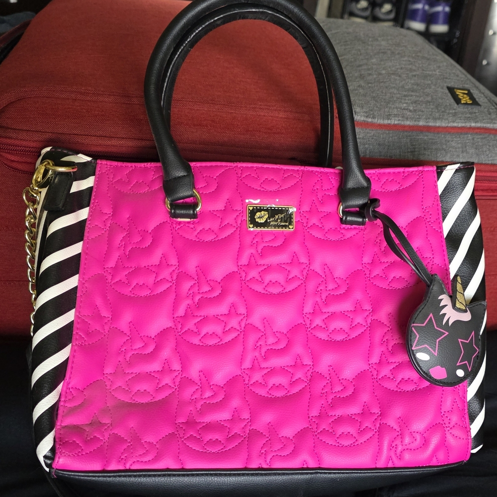 Betsey Johnson Pink and Black Women's Bag